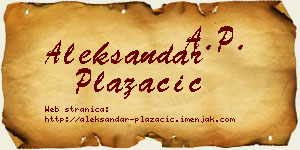 Aleksandar Plazačić vizit kartica